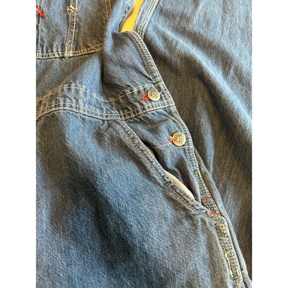 Skyline Wears Men's Size 32x32 Blue Denim Bib Overalls Dark Wash Wide Leg Fashio - Picture 10 of 16